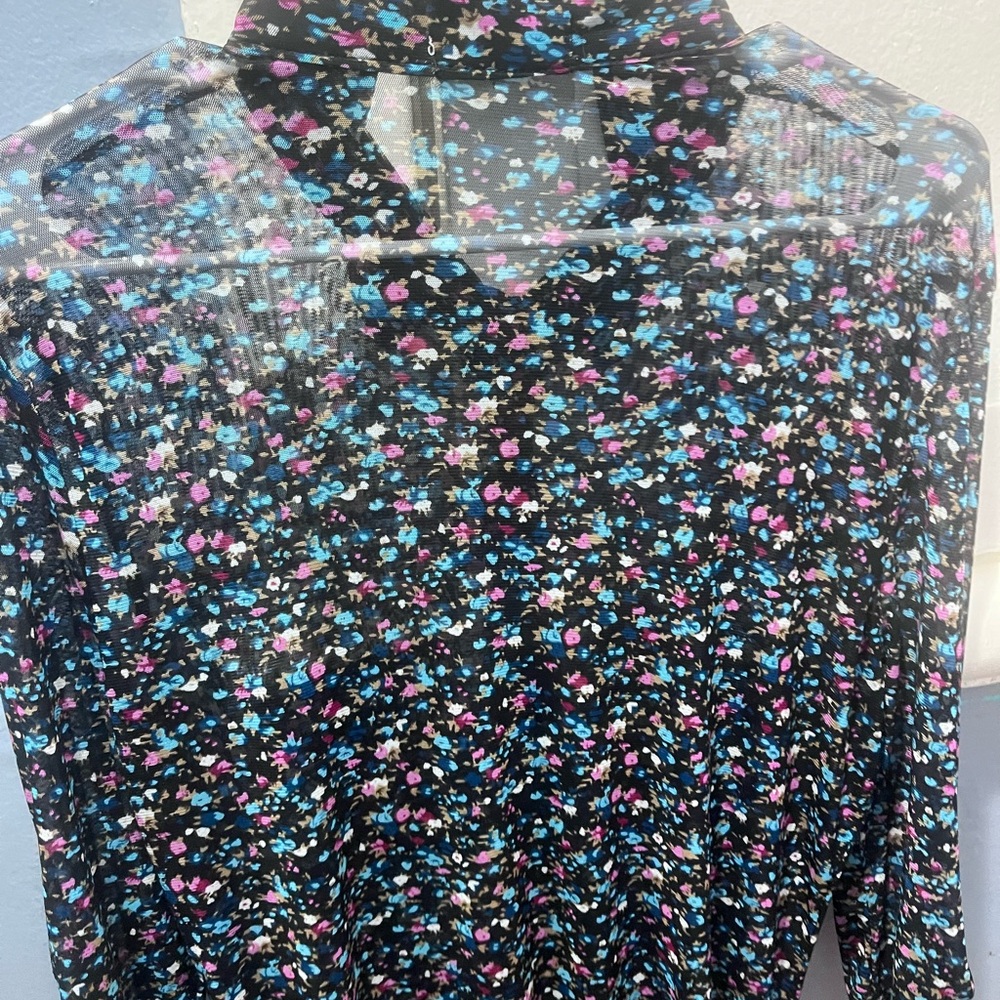 Floral High-Neck Blouse